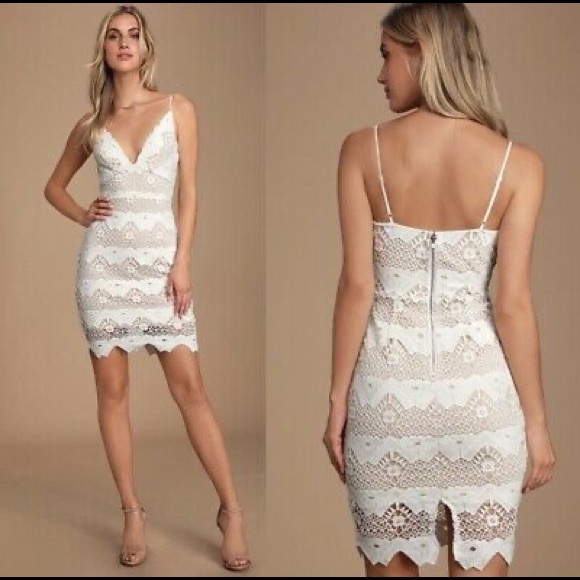 Lulus Dresses & Skirts - Lulus White Lace Crochet Bodycon Dress
